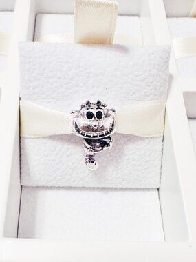 925 Sterling Silver Cheshire Cat Alice In Wonderland Fits Pandora Charm Bracelet